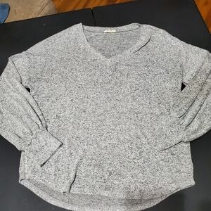 Promesa Gray Marled Knit Sweater Relaxed Fit Cozy Minimalist Size M L